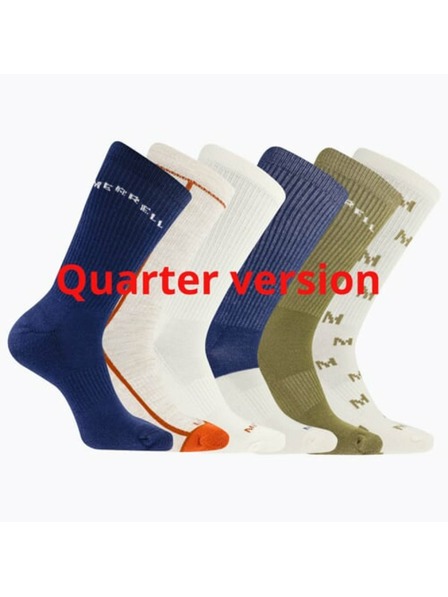 Merrell merrell zokni MEA33695Q6B2 NVAST ÚJRAHASZNOSÍTOTT PÁRNÁZOTT QUARTER (6 csomag) sötétkék vegyes S/M MERRELL ZOKNI