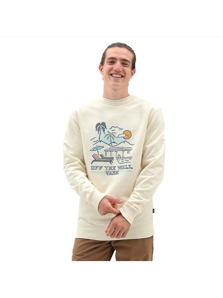Vans Vans Resort Crew krémfehér pulóver - férfi