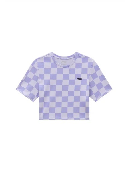 Vans Vans Checker Crew Crop II Cosmic Sky lila kockás női póló
