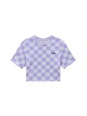 Vans Vans Checker Crew Crop II Cosmic Sky lila kockás női póló