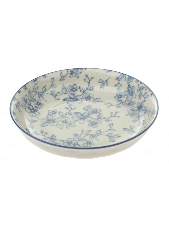 Casa de Engel Kerámia mély tányér Ø 20cm - kék virágok, 6/24