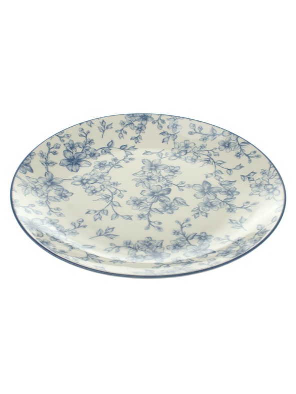 Casa de Engel Kerámia tányér Ø 26cm - kék virágok, 6/12