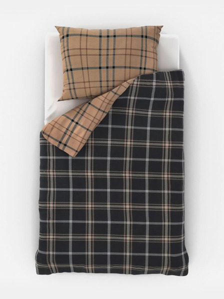Kvalitex Pamut ágynemű Nordic Collection 140x200, 70x90cm Kockás sötétbarna Kvalitex