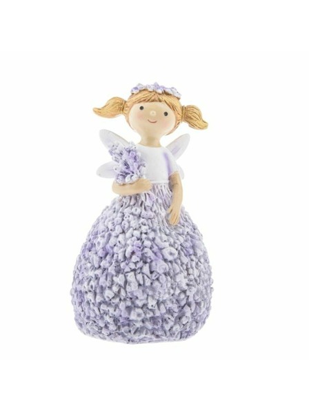 Casa de Engel Polyresin tündér lila virágokkal, 12/108