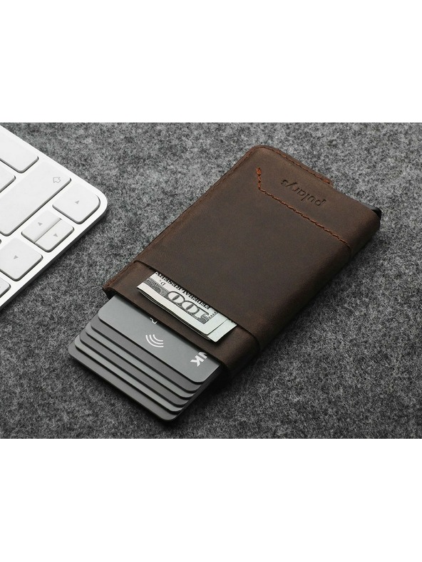 Pularys Pularys férfi bőr pénztárca Gobi barna