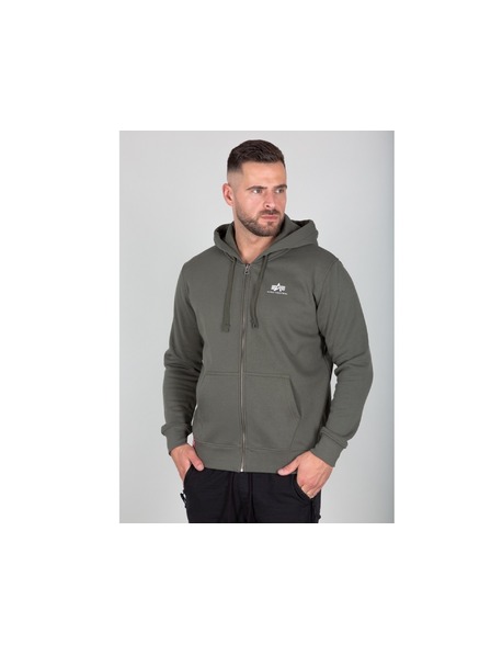 Alpha Industries Férfi zöld kapucnis cipzáras pulóver Alpha Industries Basic Zip Dark Olive