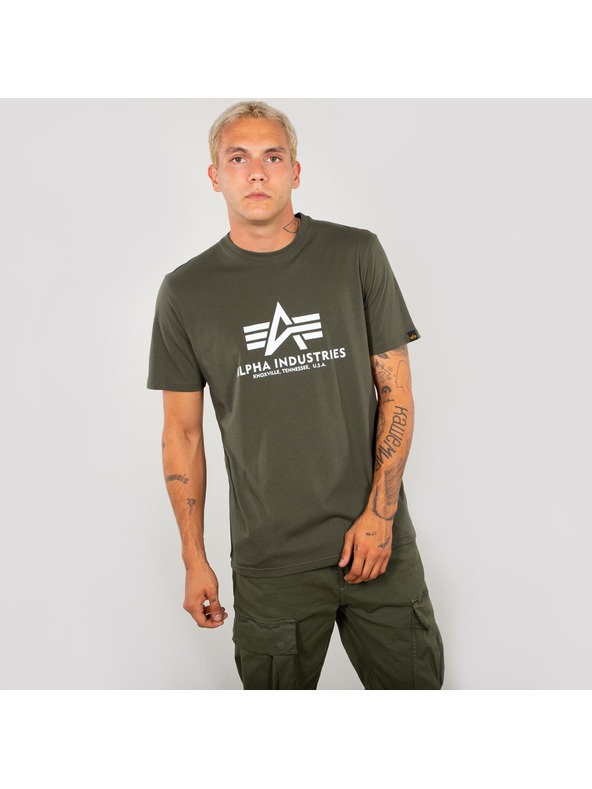 Alpha Industries Férfi sötétzöld póló Alpha Industries Basic T Dark Olive