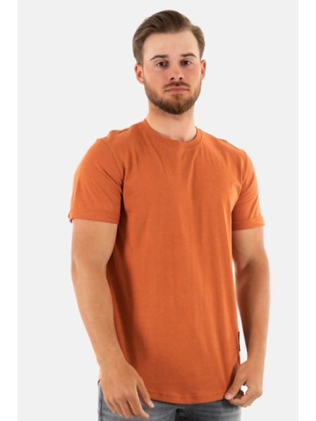 Calvin Klein Férfi narancssárga póló Calvin Klein Jeans Badge Round Hem Tee GAN Auburn