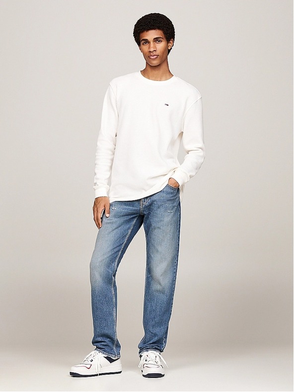 Tommy Jeans Fehér Tommy Jeans waffle mintás póló