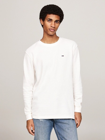 Tommy Jeans Fehér Tommy Jeans waffle mintás póló