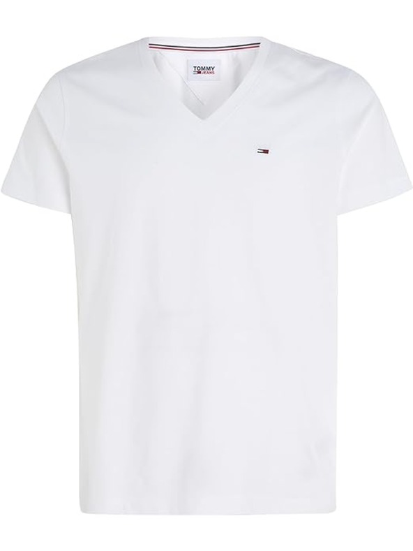Tommy Jeans Fehér Tommy Jeans V-Nyakú póló 100 Classic White