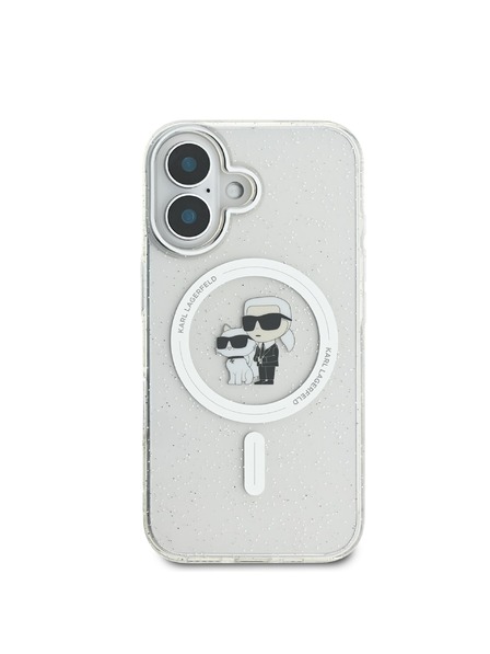 Karl Lagerfeld Karl Lagerfeld IML Csillogó Karl and Choupette MagSafe hátlap iPhone 16-hoz átlátszó