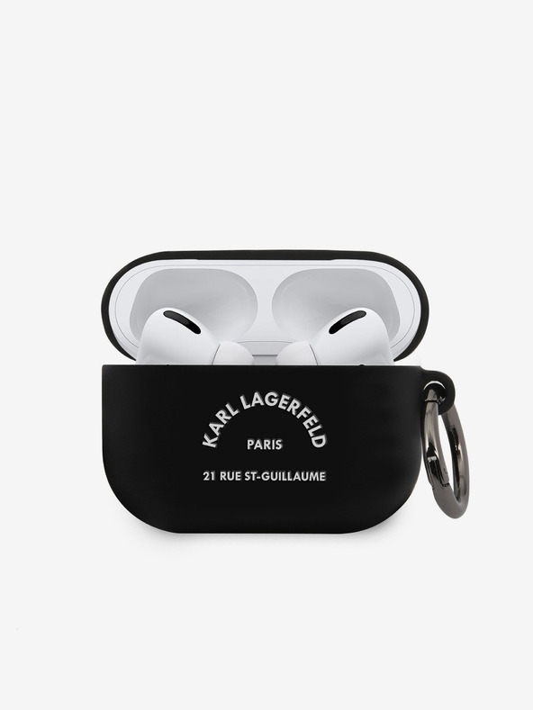 Karl Lagerfeld Rue St Guillaume szilikon tok AirPods Pro-hoz fekete Karl Lagerfeld