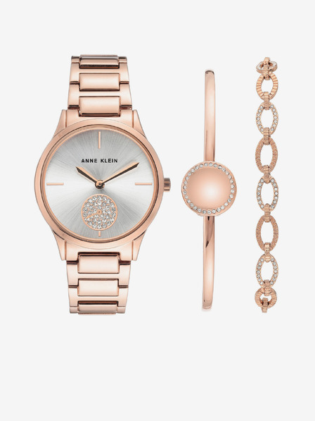 Anne Klein Anne Klein aranyrózsaszín óra és karkötő szett
