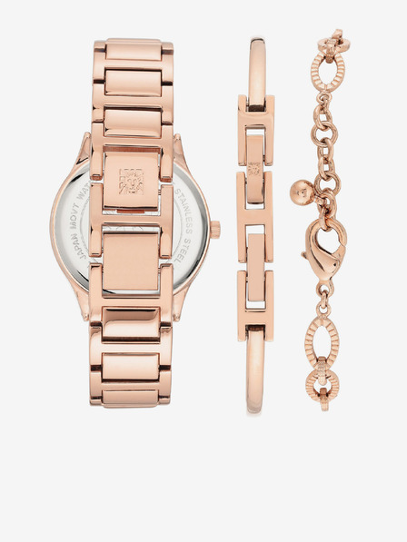 Anne Klein Anne Klein aranyrózsaszín óra és karkötő szett