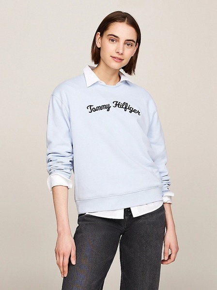 Tommy Hilfiger Világoskék vintage pulóver Tommy Hilfiger