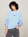 Tommy Jeans Világoskék női pulóver Tommy Jeans Badge Rib-Knit Vessel Blue