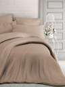 Kvalitex Francia szatén ágynemű csíkkal 1+2, 220x200, 70x90cm bézs Kvalitex