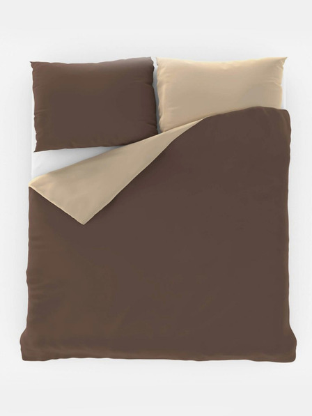 Kvalitex Szatén ágynemű LUXURY COLLECTION 140x200, 70x90cm sötétbarna / bézs