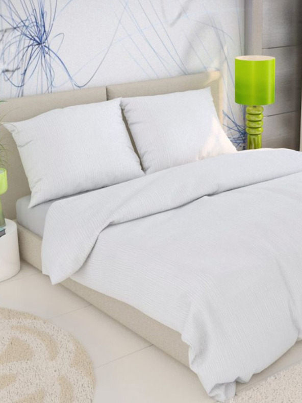 Kvalitex Francia krepp ágynemű 200x200, 70x90cm fehér Kvalitex