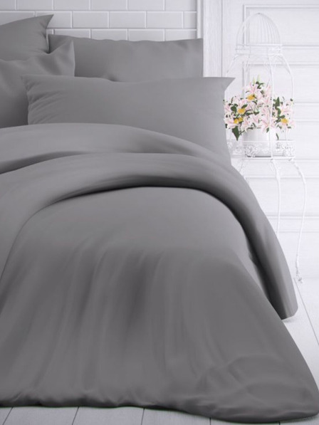 Kvalitex Francia egyszínű pamut ágynemű 240x200, 70x90cm világosszürke