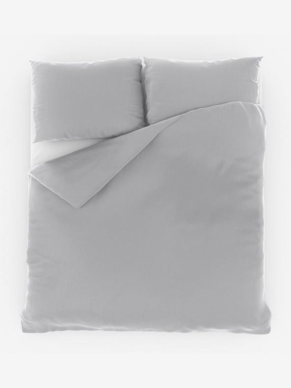 Kvalitex Francia muszlin ágynemű 200x200, 70x90cm világosszürke Kvalitex