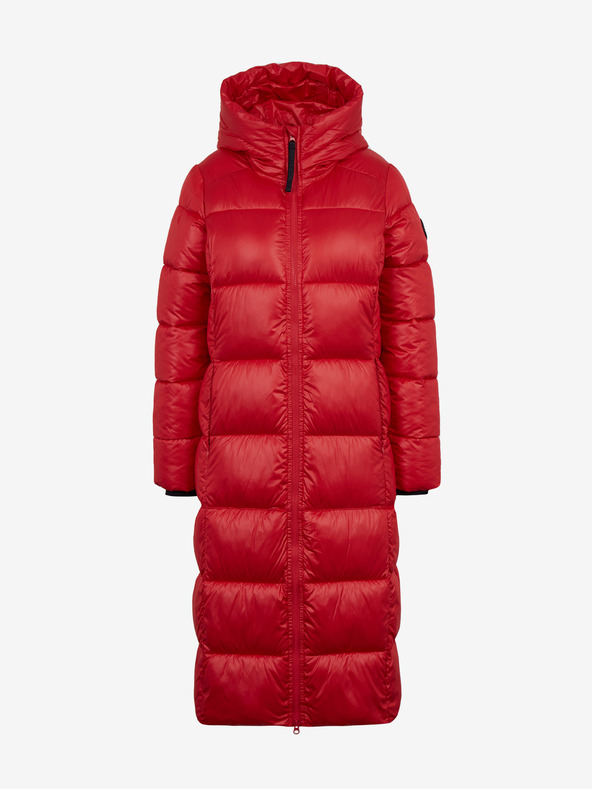 Sam 73 Piros női steppelt kabát kapucnival SAM 73 Anna