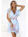 numoco PATRIZIA ruha átlapolt dekoltázzsal, övvel és rövid ujjakkal