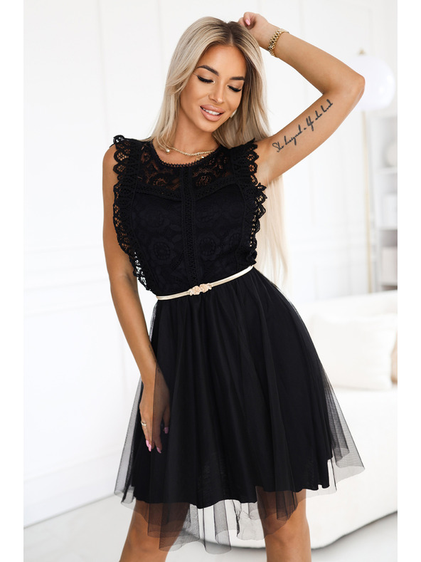 numoco GRETA csipke ruha tüll szoknyával és arany övvel