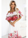 numoco Hosszú nyári ruha piros virágos ombré mintával
