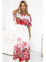 numoco Hosszú nyári ruha piros virágos ombré mintával