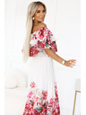 numoco Hosszú nyári ruha piros virágos ombré mintával