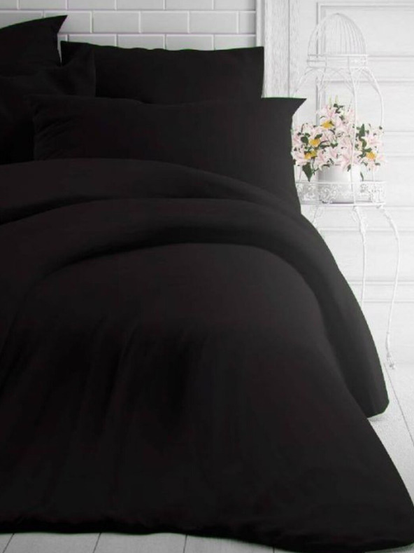 Kvalitex Francia egyszínű pamut ágynemű 220x200, 70x90cm fekete