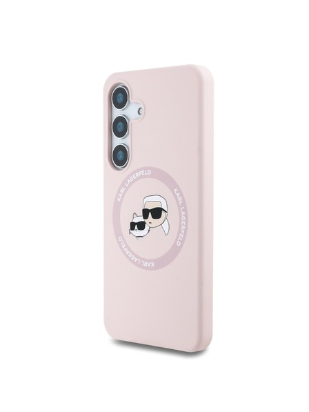 Karl Lagerfeld Karl Lagerfeld Liquid Silicone K&CH Heads MagSafe Hátlap Samsung Galaxy S25 telefonhoz Pink