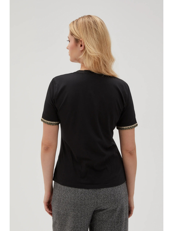 Moodo Fekete basic V-nyakú póló