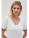 Moodo Fehér basic V-nyakú póló