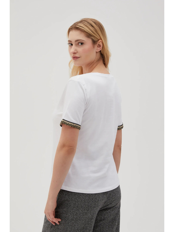 Moodo Fehér basic V-nyakú póló