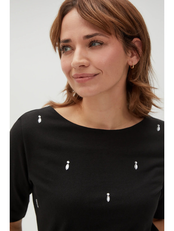 Moodo Fekete mintás póló