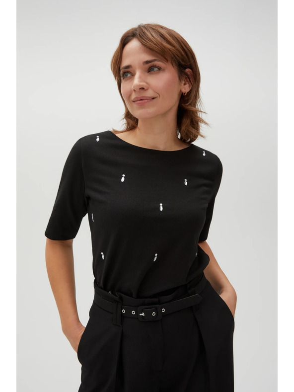 Moodo Fekete mintás póló