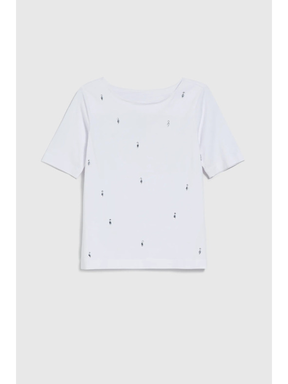 Moodo Fehér basic háromnegyedes ujjú póló