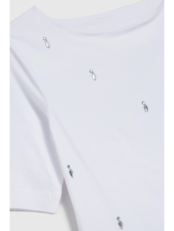 Moodo Fehér basic háromnegyedes ujjú póló