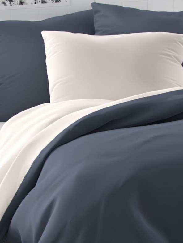 Kvalitex LUXURY COLLECTION szatén ágynemű 140x200, 70x90cm sötétszürke/fehér