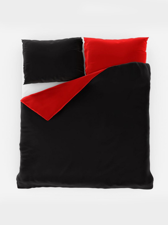 Kvalitex Szatén francia ágynemű LUXURY COLLECTION 1+2, 240x200, 70x90cm piros / fekete Kvalitex