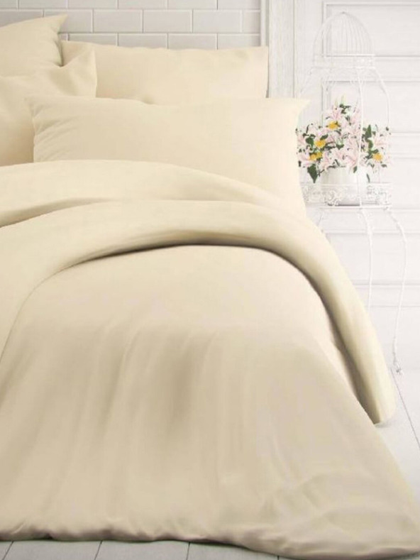 Kvalitex francia egyszínű pamut ágynemű 220x200, 70x90cm törtfehér