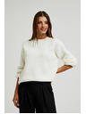 Moodo Fehér pulóver luftos ujjakkal