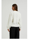 Moodo Fehér pulóver luftos ujjakkal