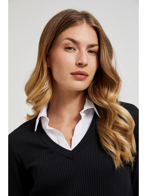 Moodo Fekete női hosszú ujjú felső