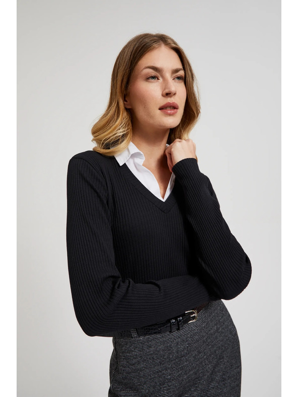 Moodo Fekete női hosszú ujjú felső