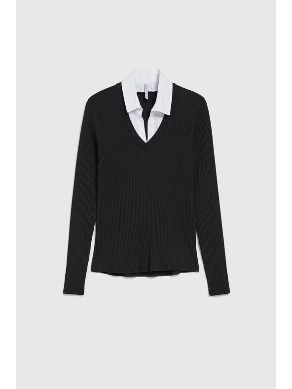 Moodo Fekete női hosszú ujjú felső