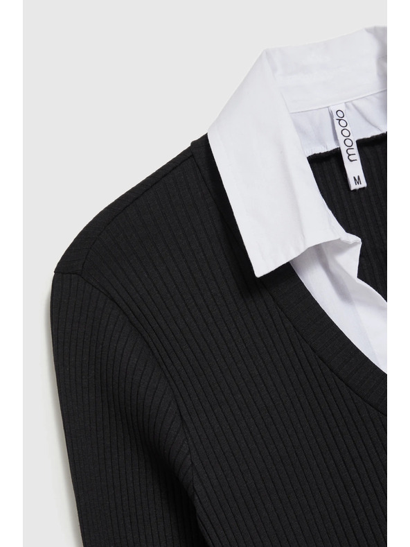 Moodo Fekete női hosszú ujjú felső